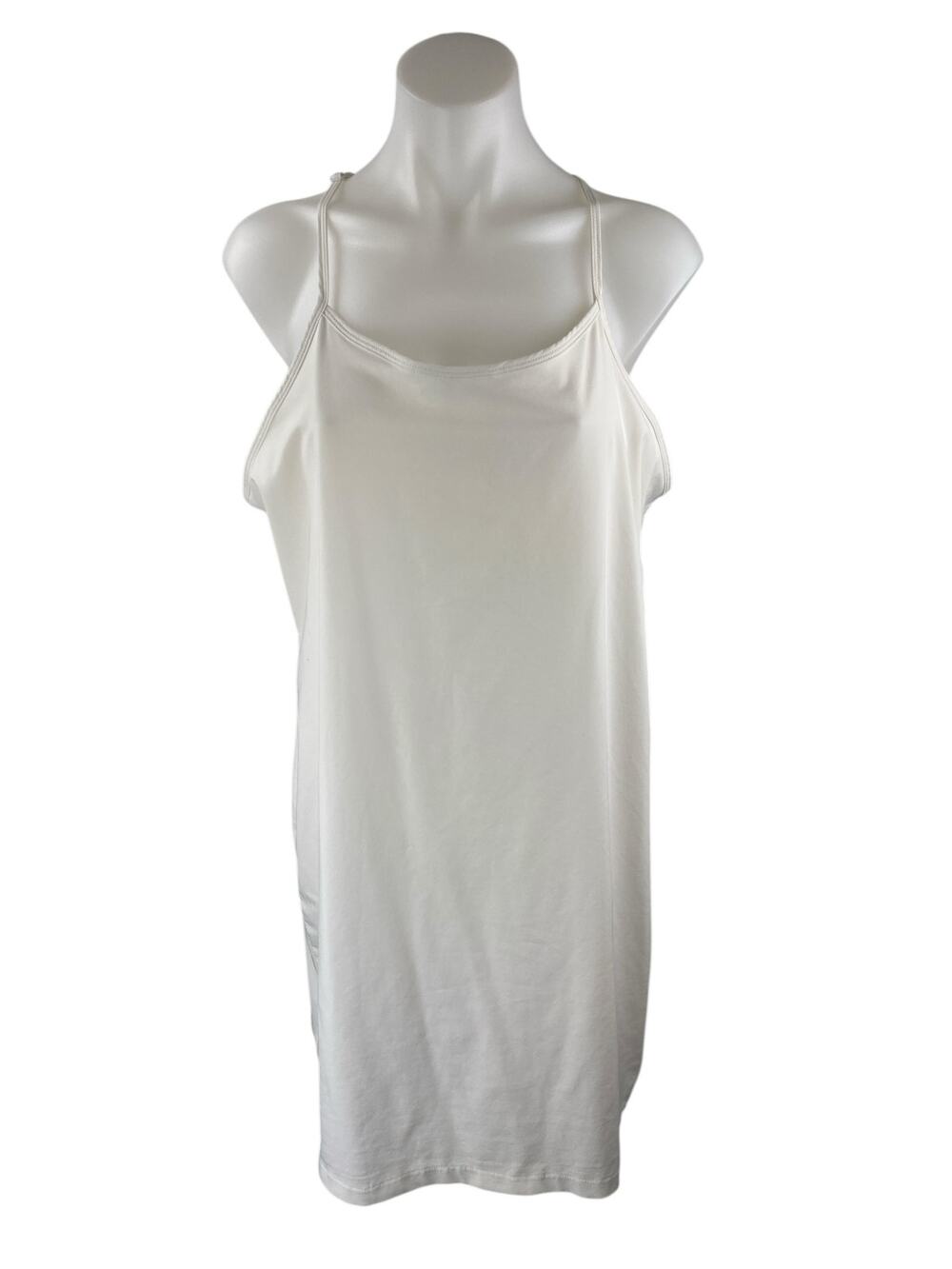 All In Motion White Sleeveless Racerback Scoop Neck Tennis Athletic Dress Size L